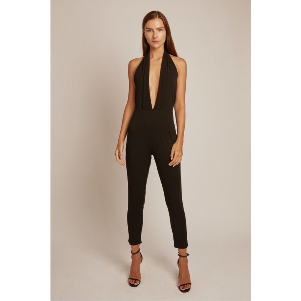 NWT NASTY GAL Black Open Back Jumpsuit Size 8